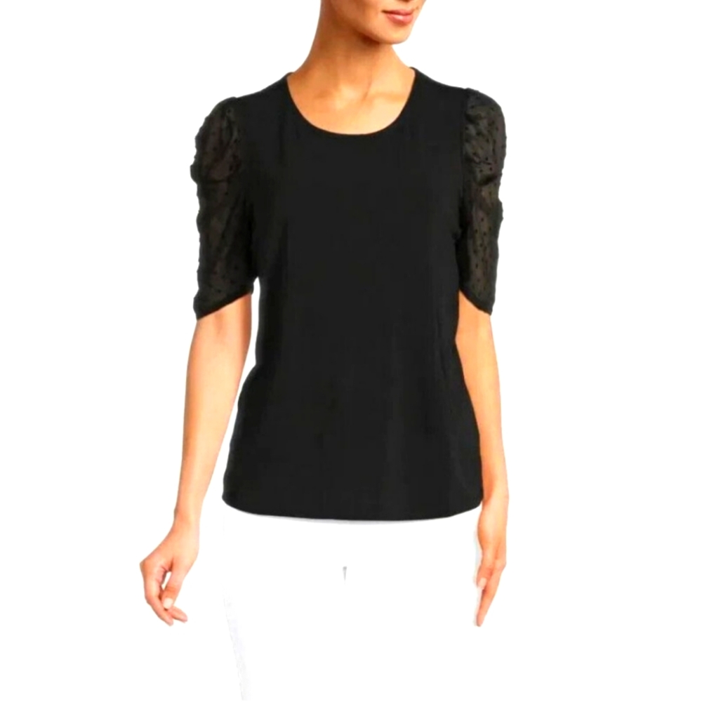 Adrianna Papell Black Blouse Size L